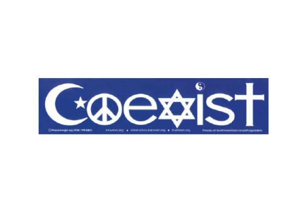 JR131 Peacemonger "Coexist" Mini Bumper Sticker