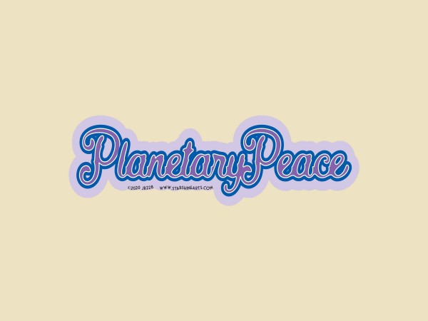 JR228 Goddess Knows Best "Planetary Peace" Mini Bumper Sticker